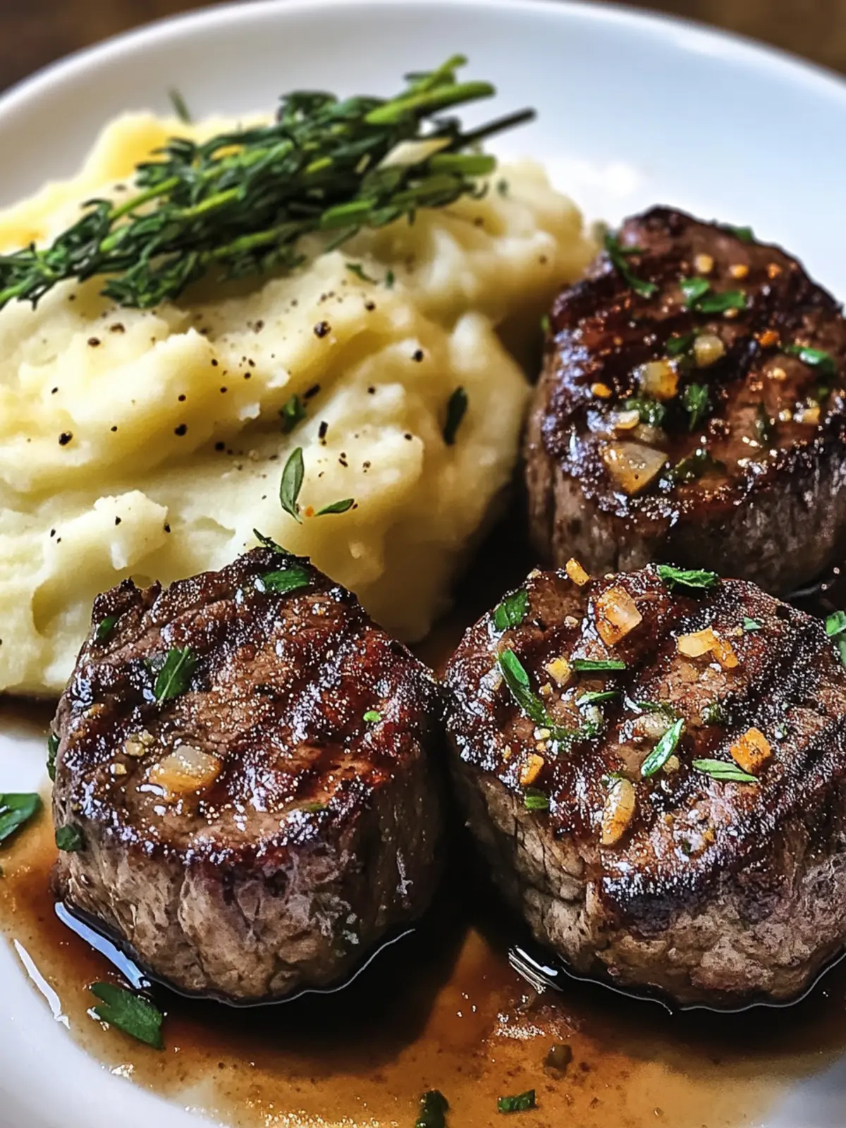 Garlic Parmesan Steak Bites with Mashed Potatoes