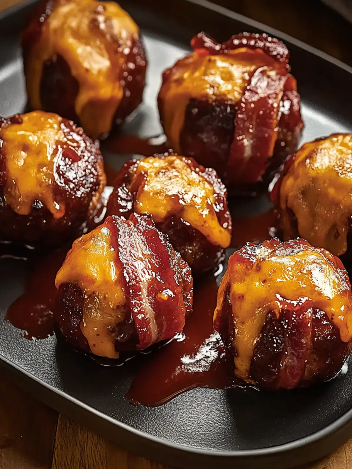 Cheddar-Stuffed BBQ Bacon Bombs