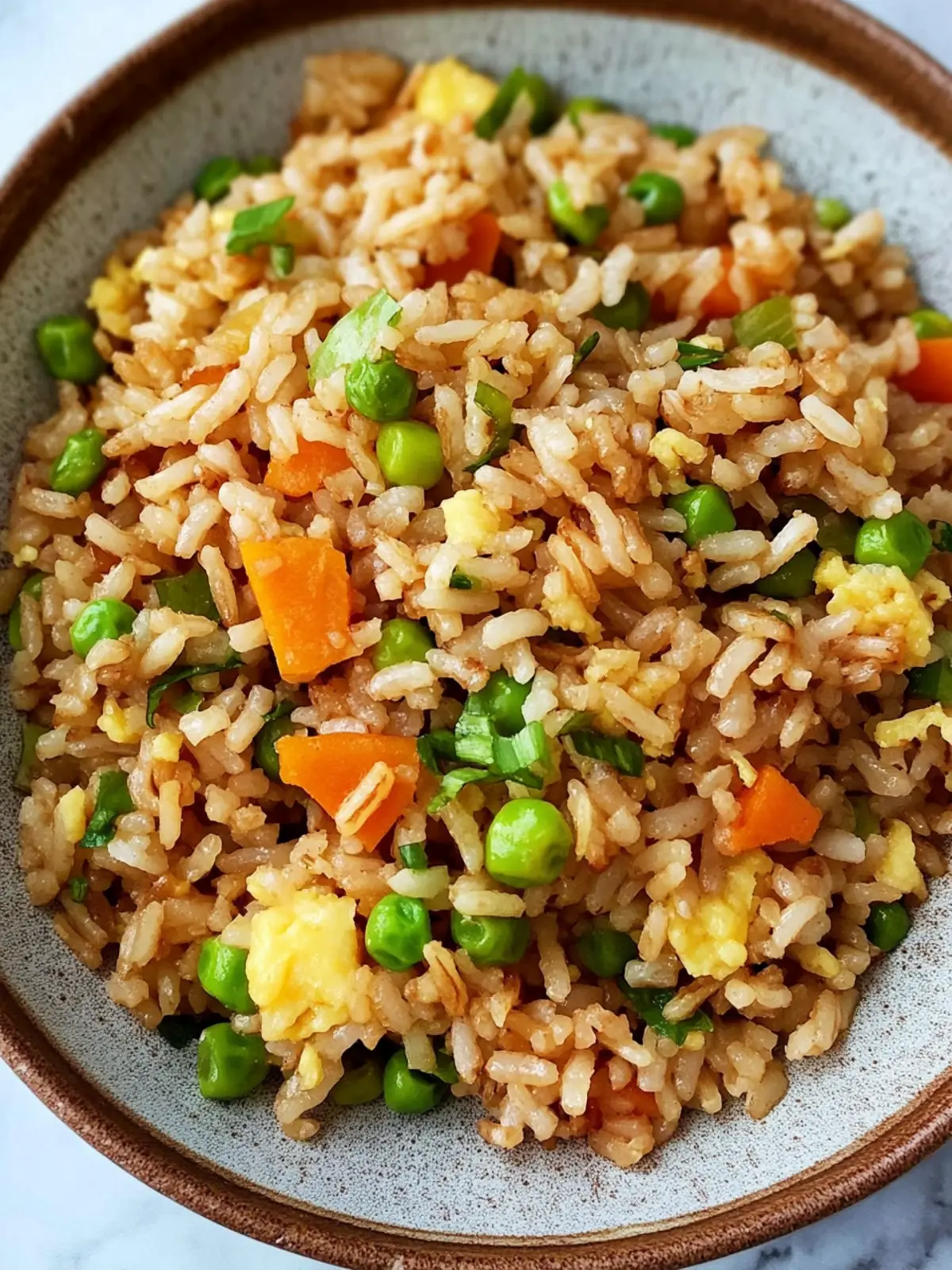 Air Fryer Fried Brown Rice