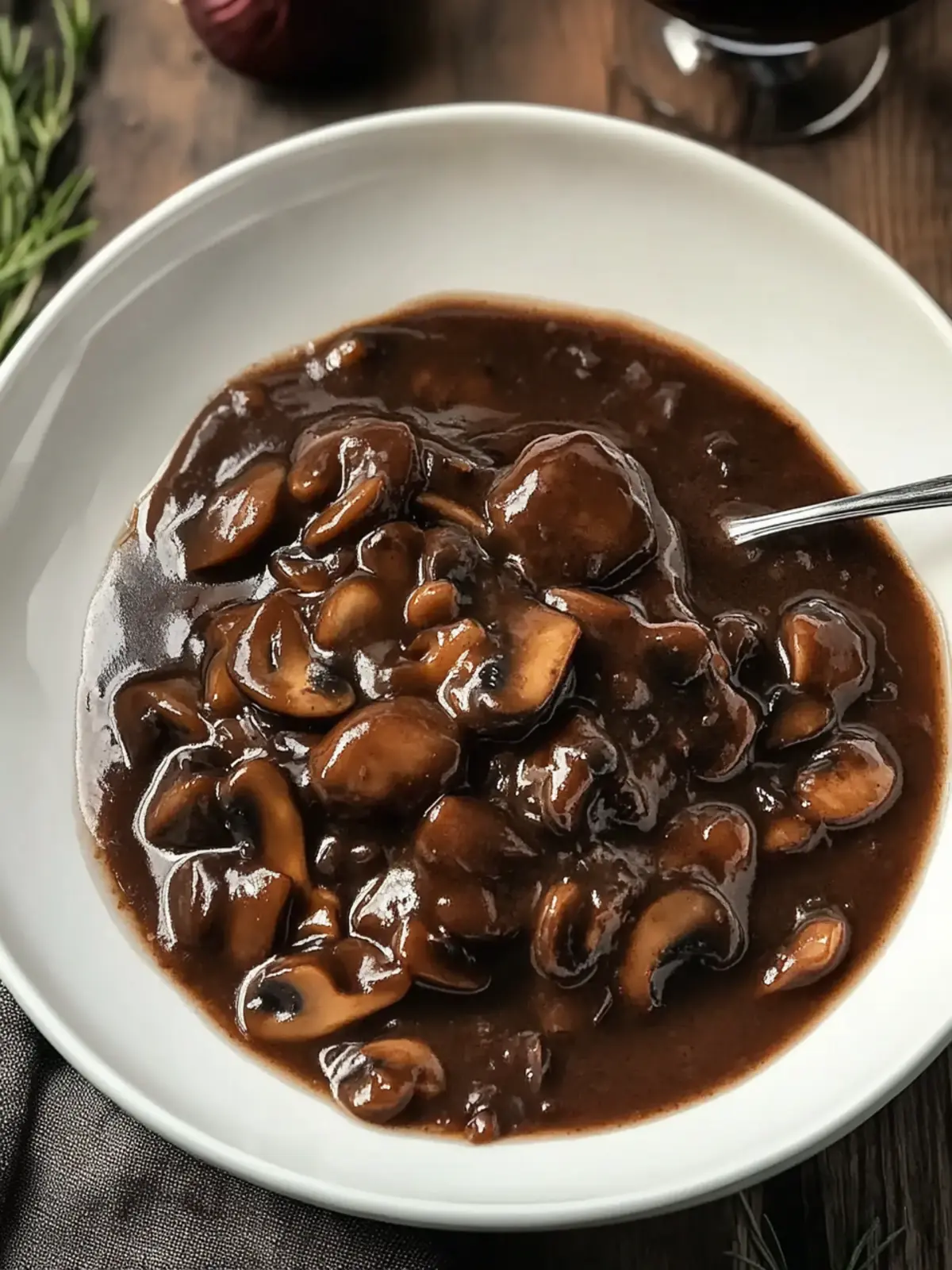 Silky Red Wine Mushroom Sauce