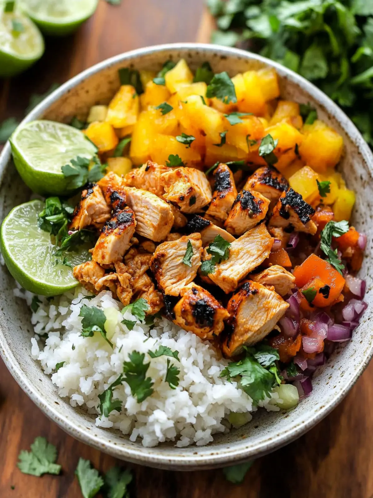 High Protein Chicken Al Pastor Bowls