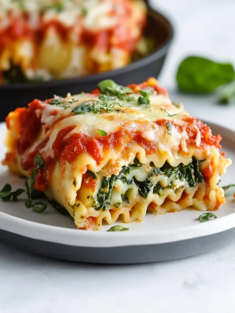 Spinach Lasagna Roll Ups
