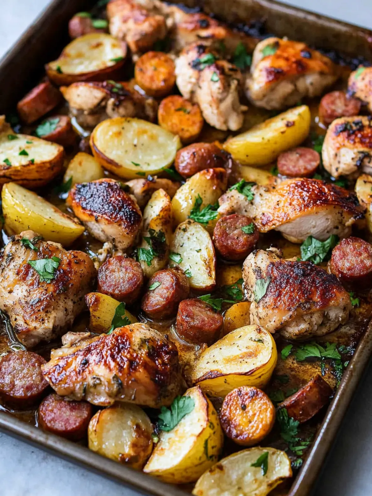 Sheet Pan Chicken and Sausage Bake