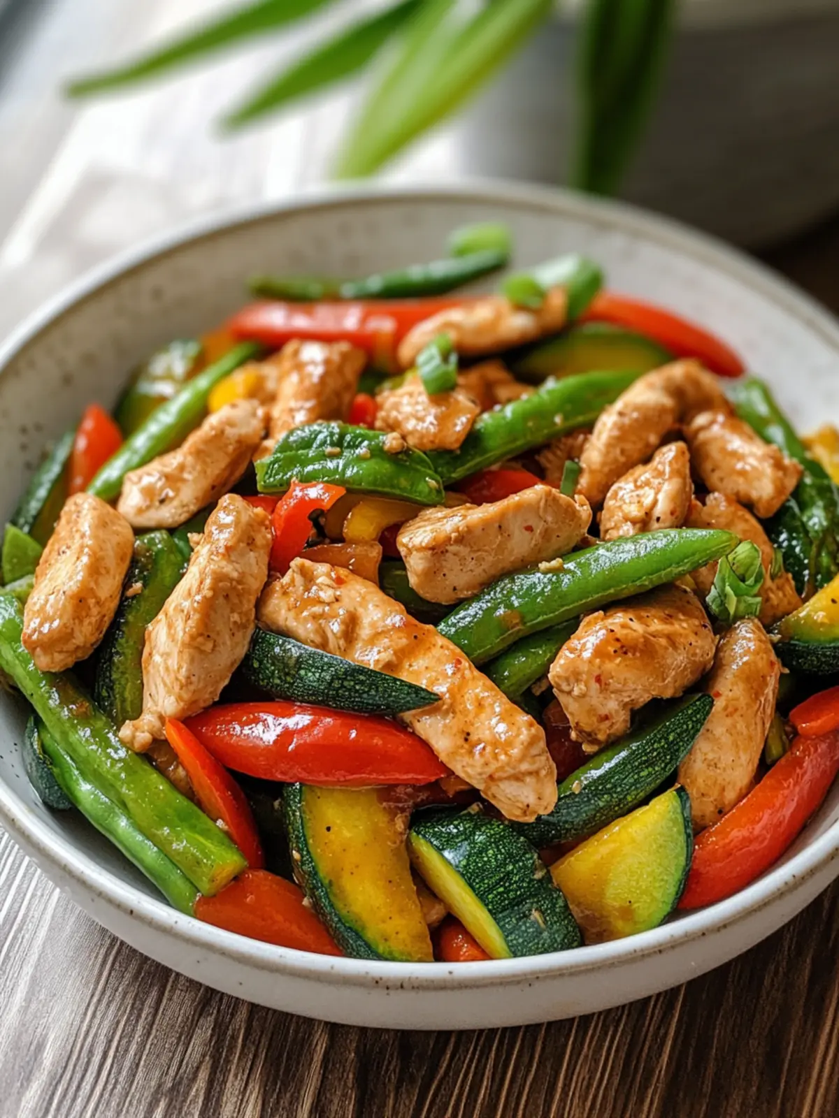 Diabetics Dinner Chicken Stir Fry with Mixed Vegetables
