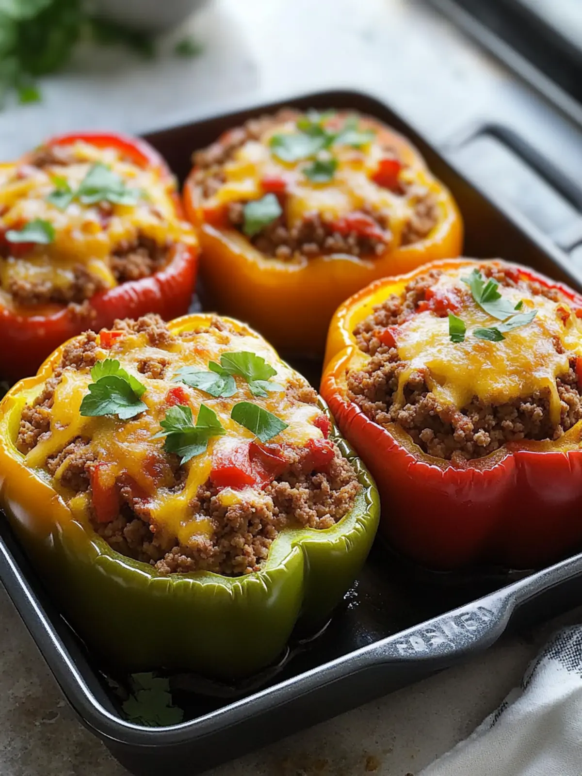 Classic Ground Beef Stuffed Bell Peppers