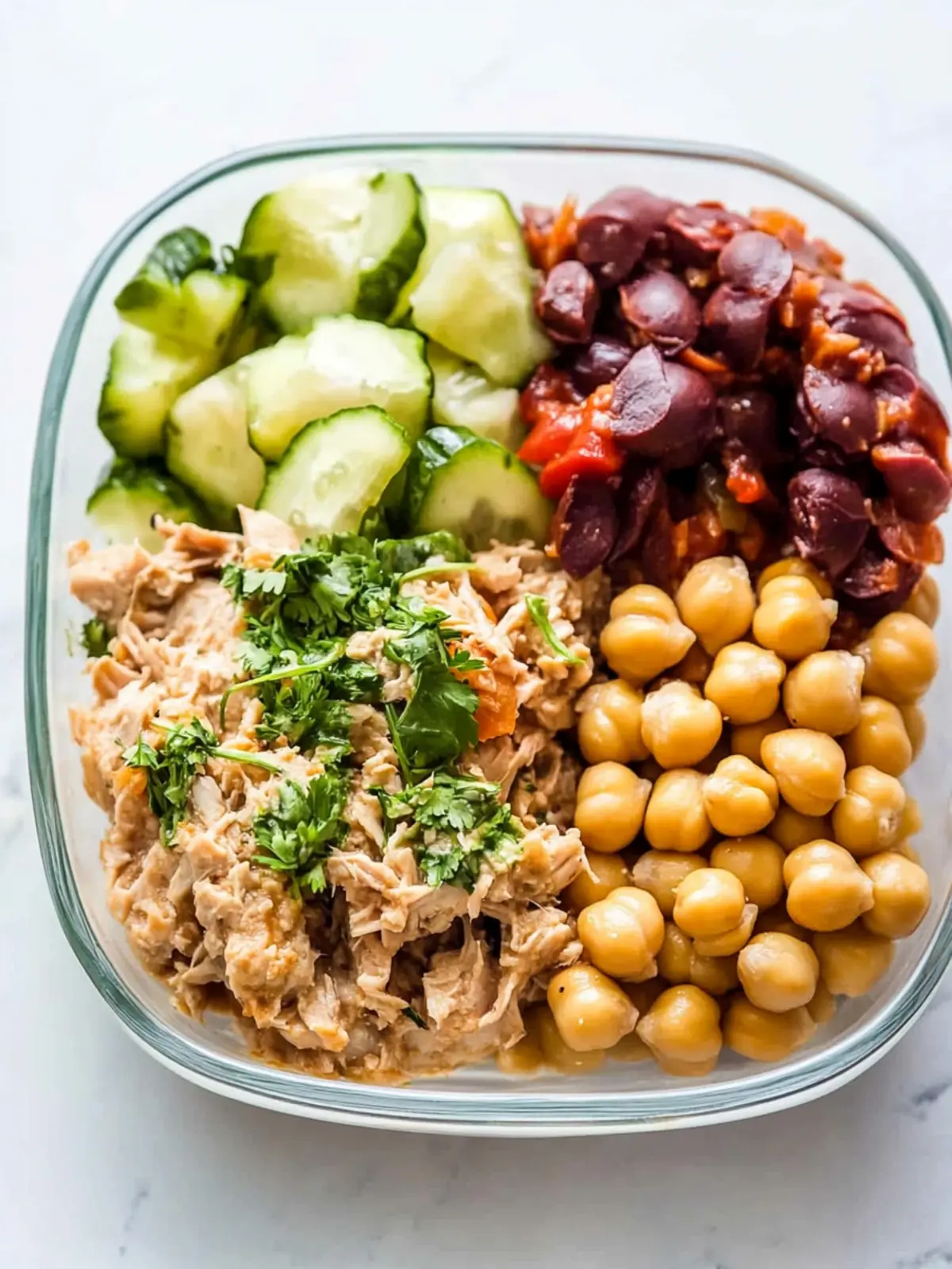 High Protein Tuna Chickpea Meal Prep Lunch Bowls