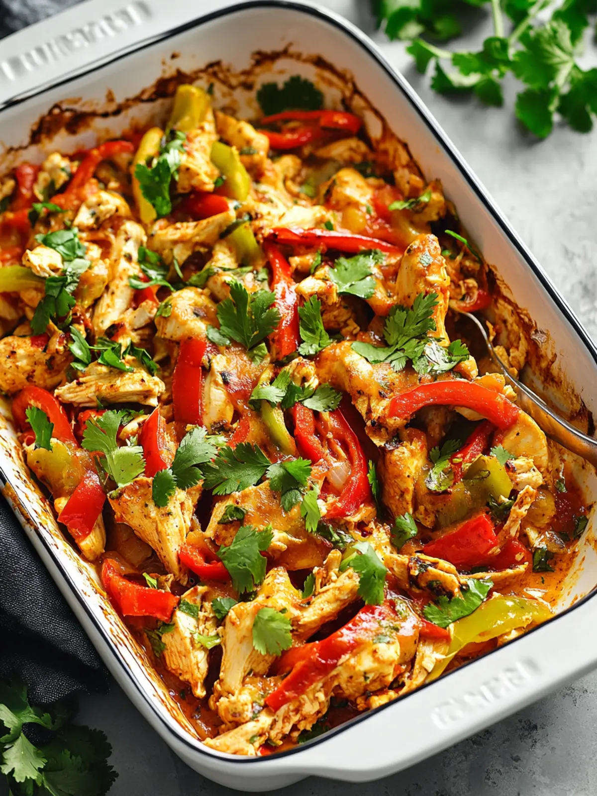 High protein Fajita Chicken Casserole