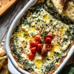 Spinach and Pepperoncini Baked Feta Dip