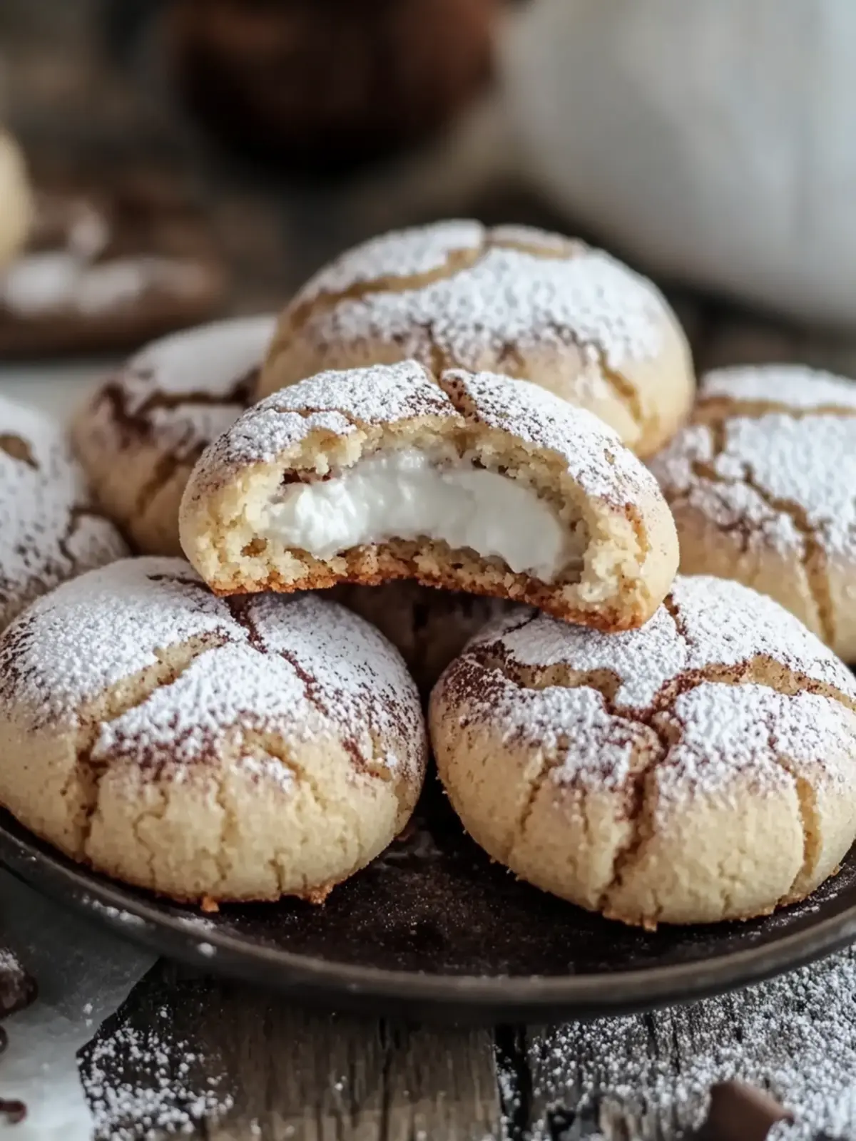Tiramisu Crinkle Cookies