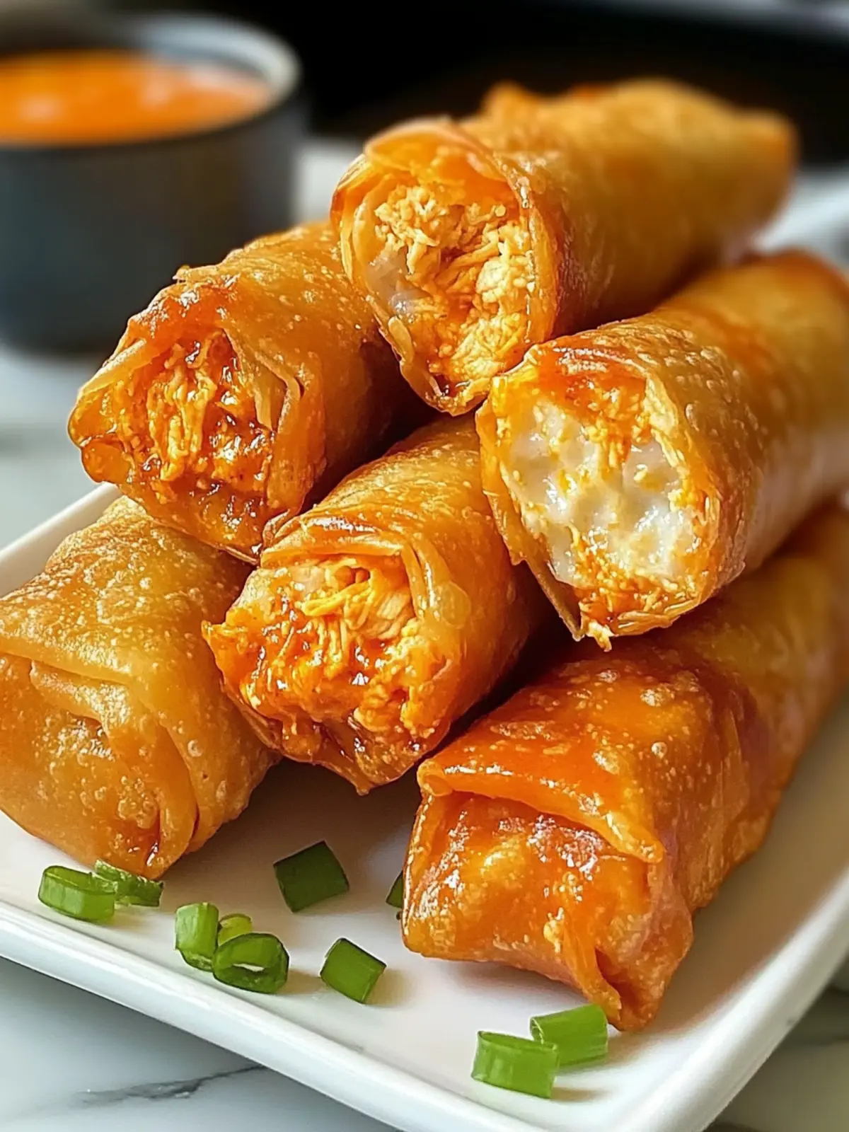 Air Fryer Buffalo Chicken Egg Rolls