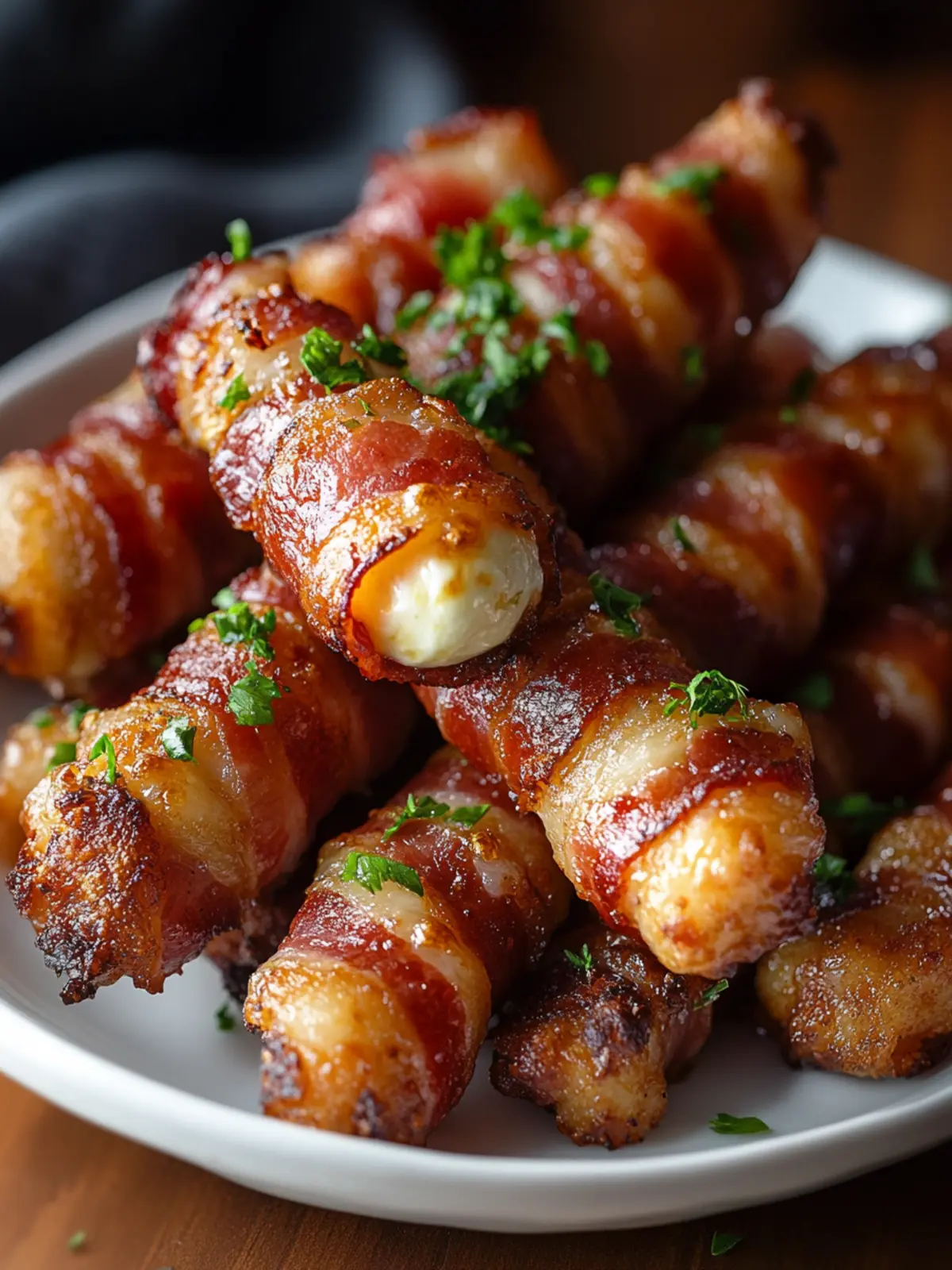 Crispy Bacon-Wrapped Mozzarella Sticks