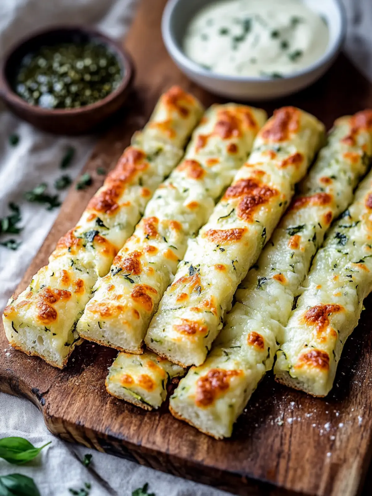 Cheesy Zucchini Breadsticks