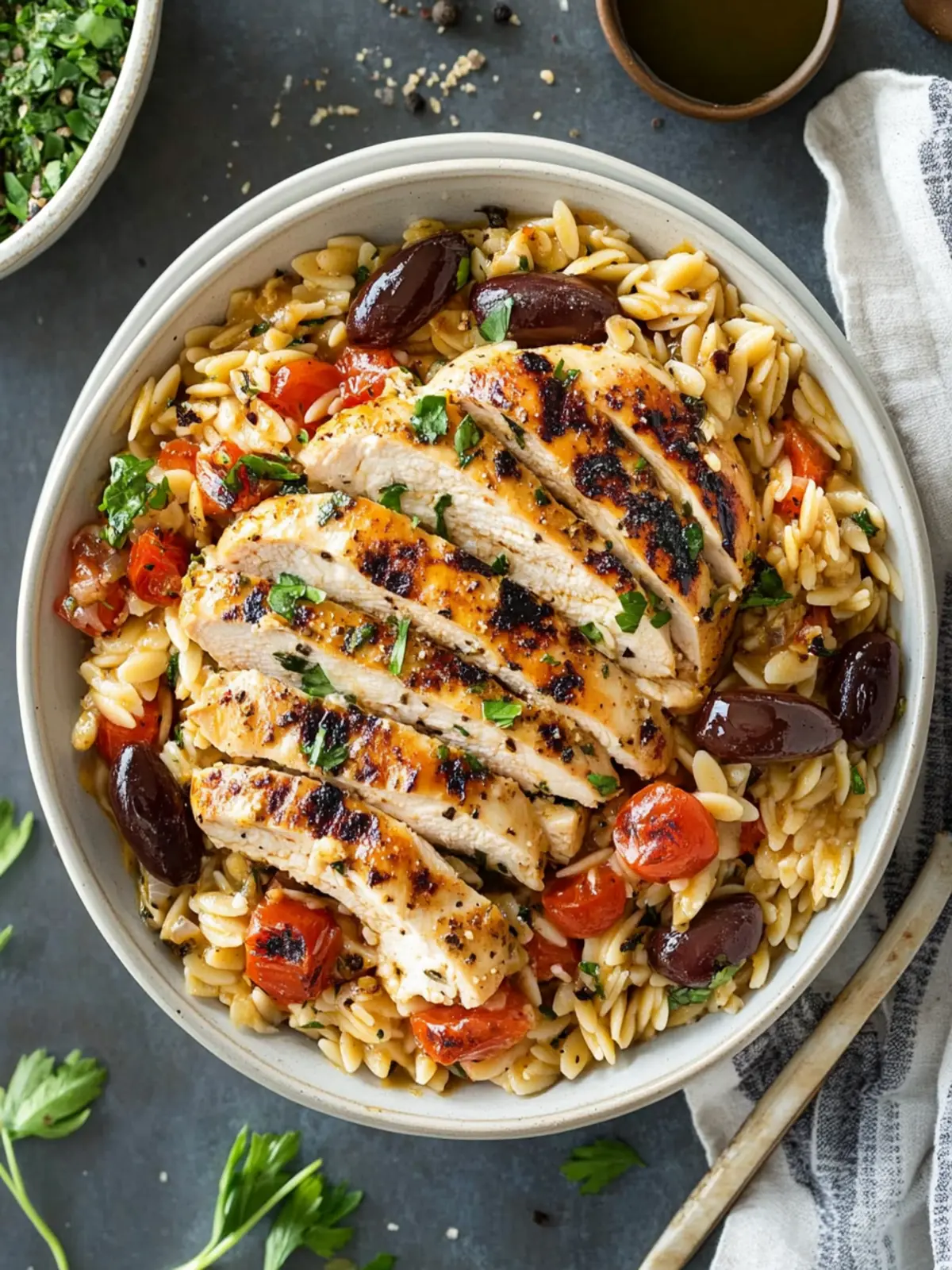 Mediterranean Chicken Recipe with Orzo