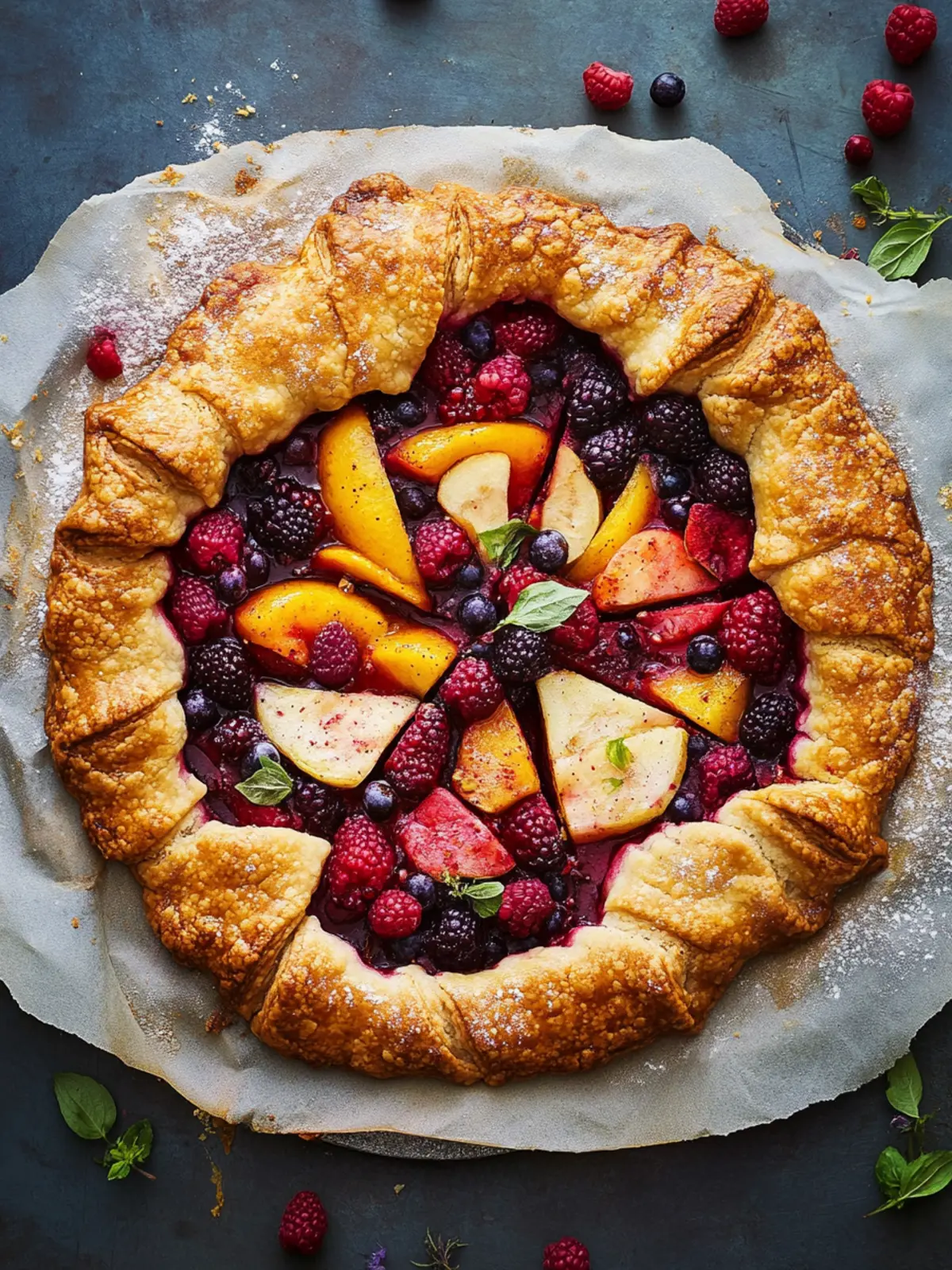 4th of July Stone Fruit and Berry Galette