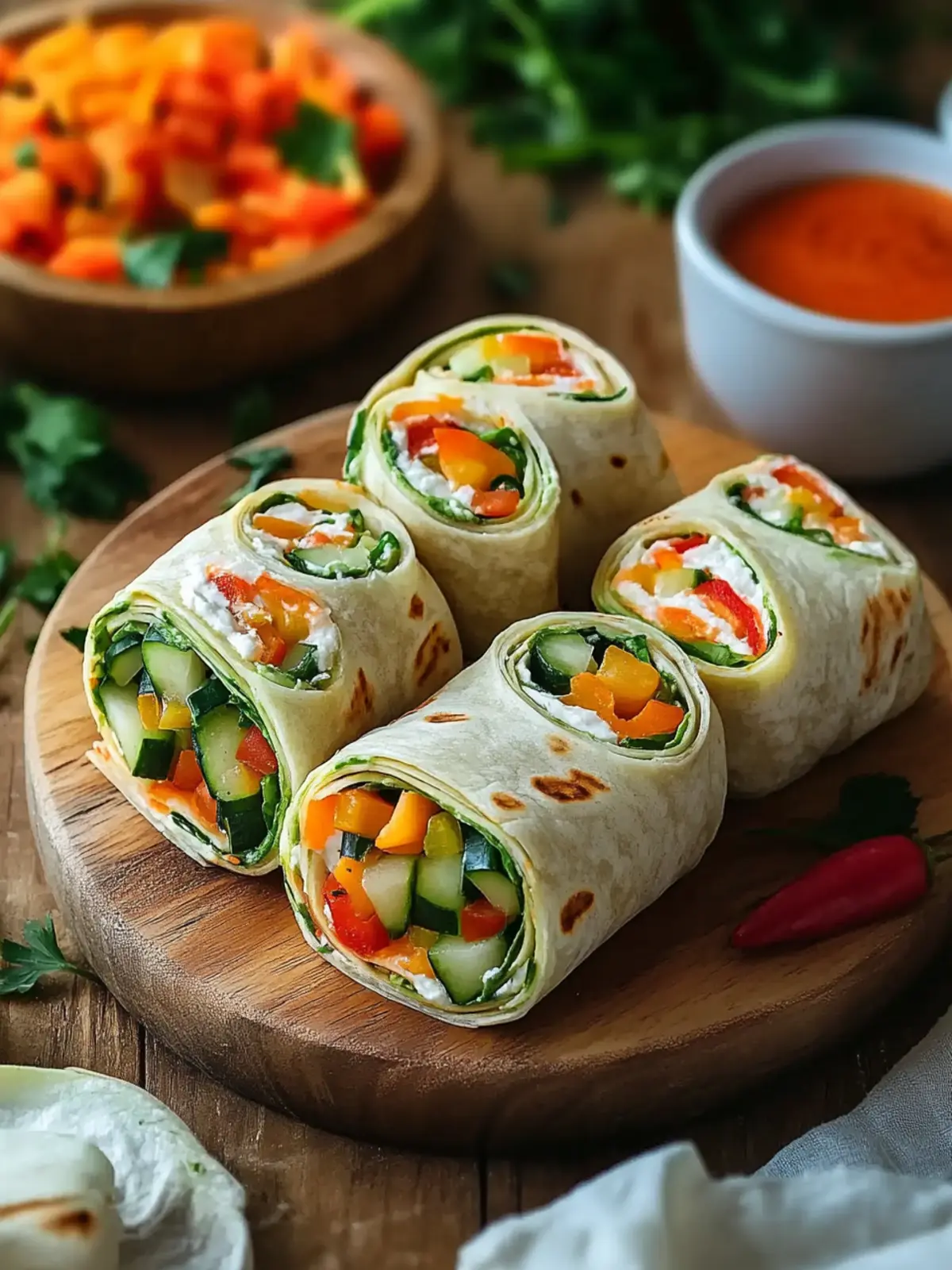 Vegetable Tortilla Roll Ups
