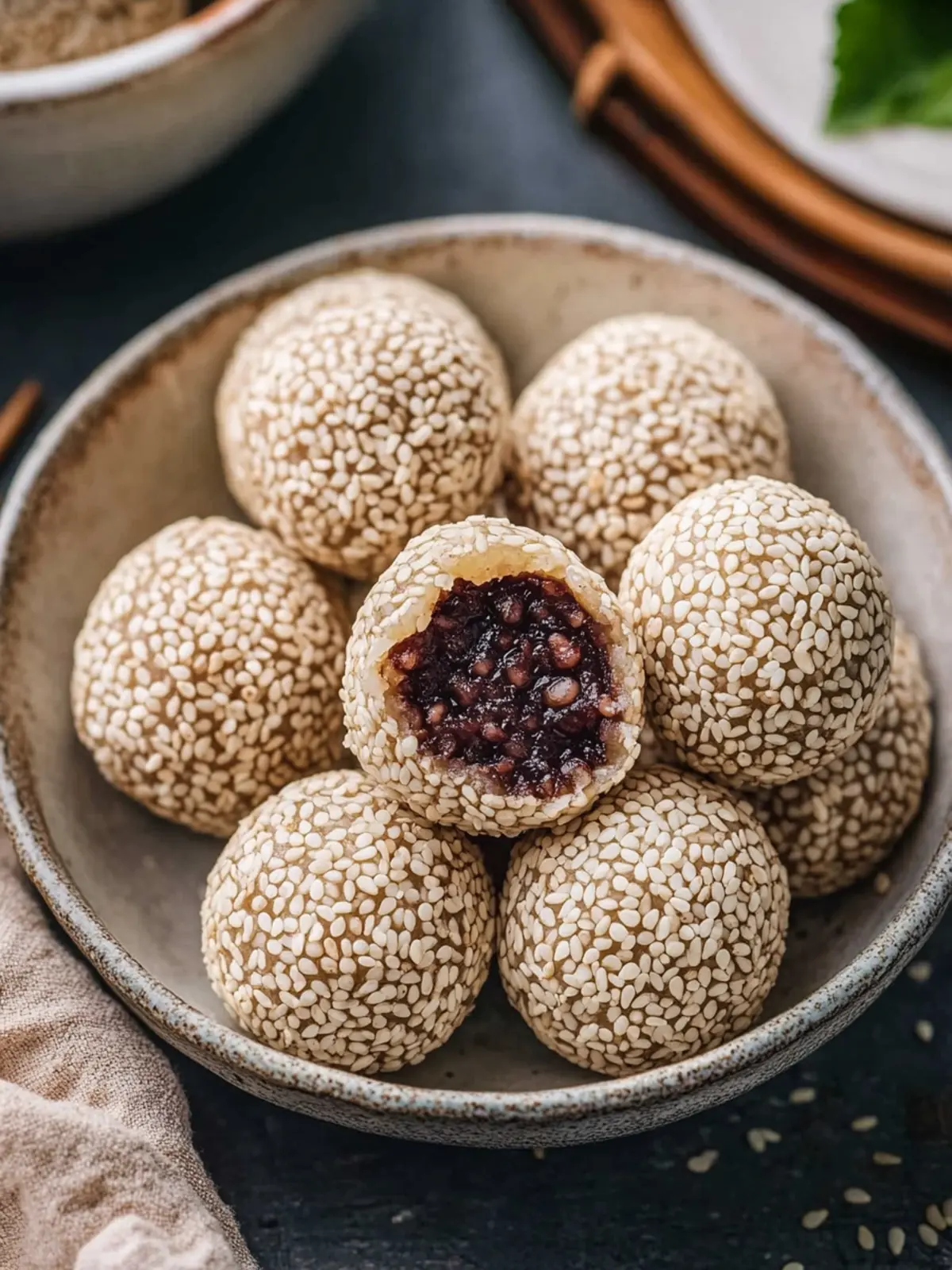 Sesame Balls with Red Bean Paste