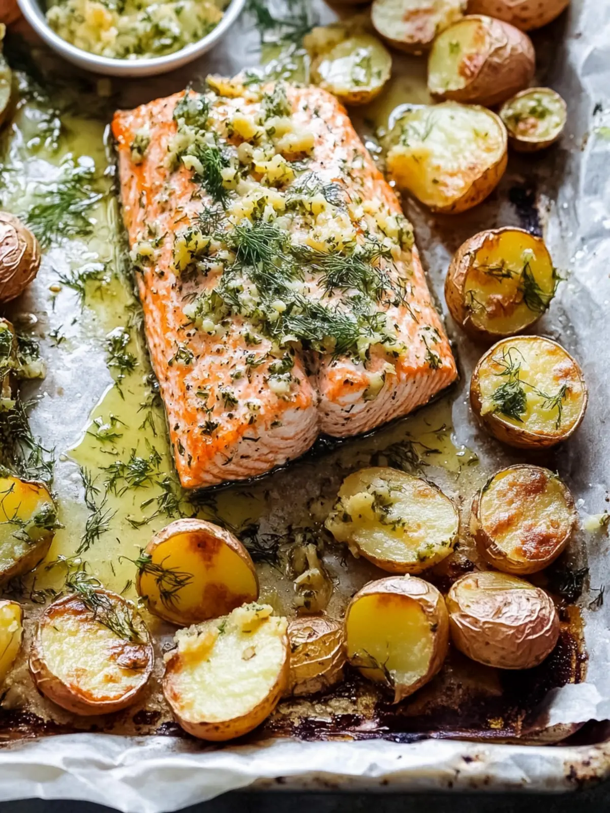 Sheet Pan Salmon with Dill Potatoes