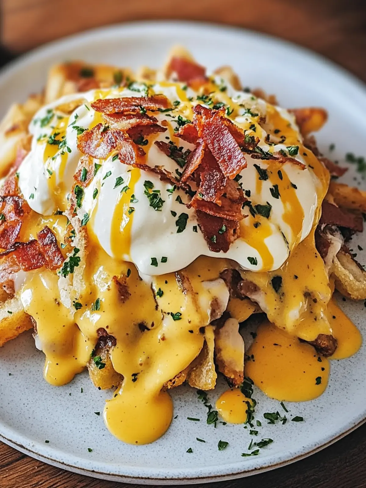 Breakfast Poutine with Hollandaise Sauce