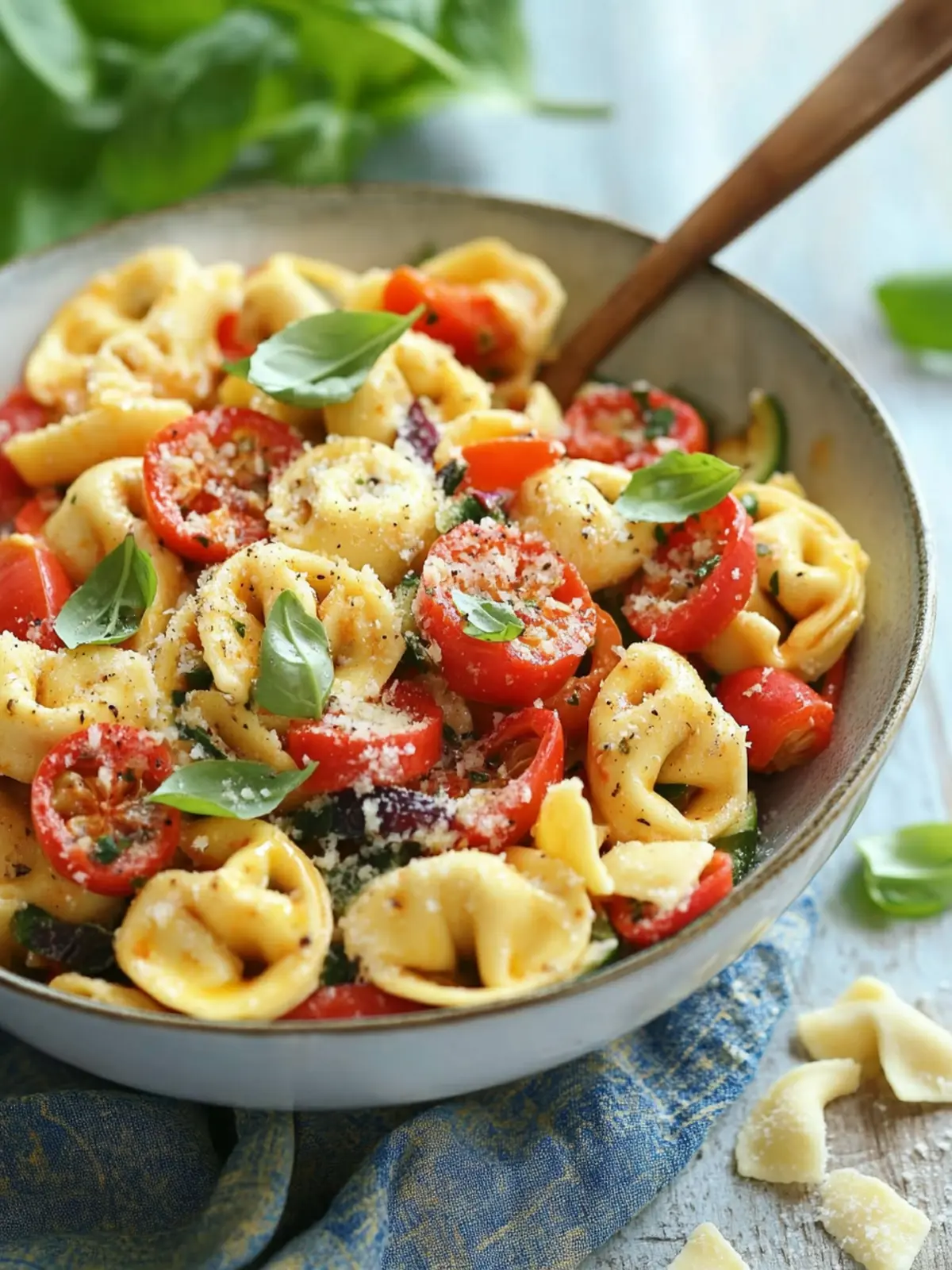 Roasted Red Pepper and Parmesan Tortellini Salad