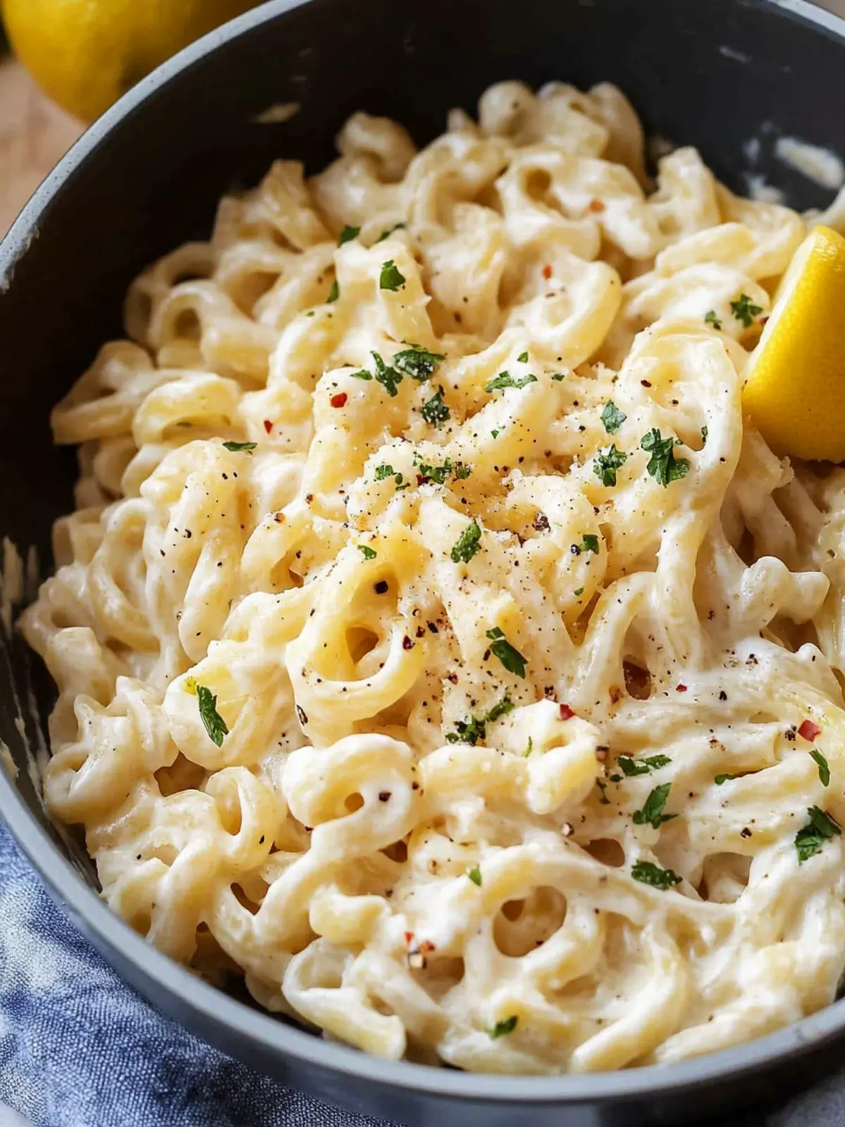 High Protein Creamy Lemon Greek Yogurt Pasta