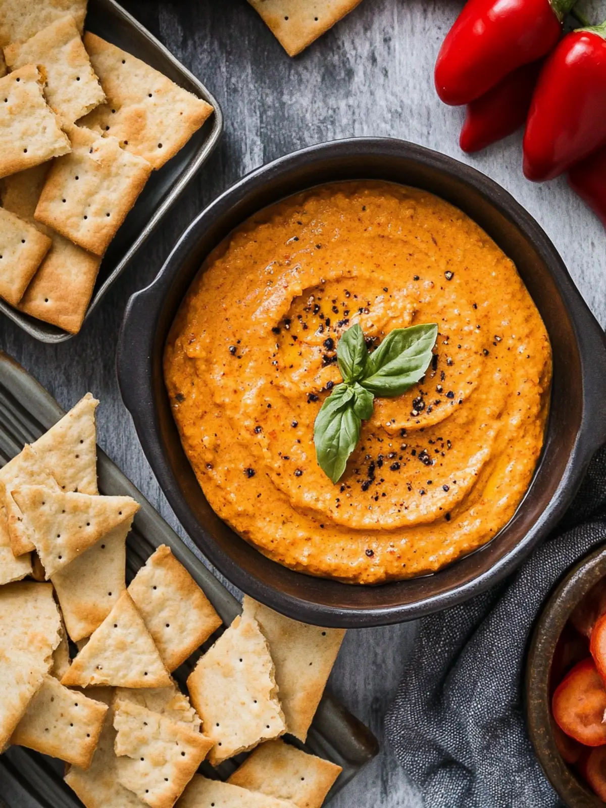 4th of July Roasted Red Pepper Dip