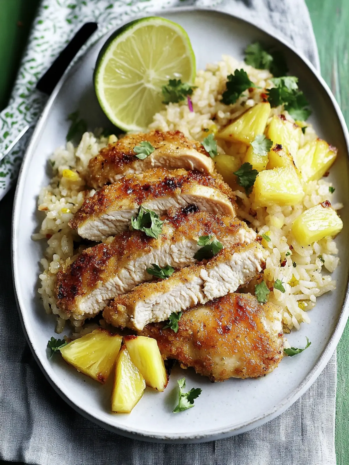 cardiac diet Baked Chicken Cutlets with Pineapple Rice