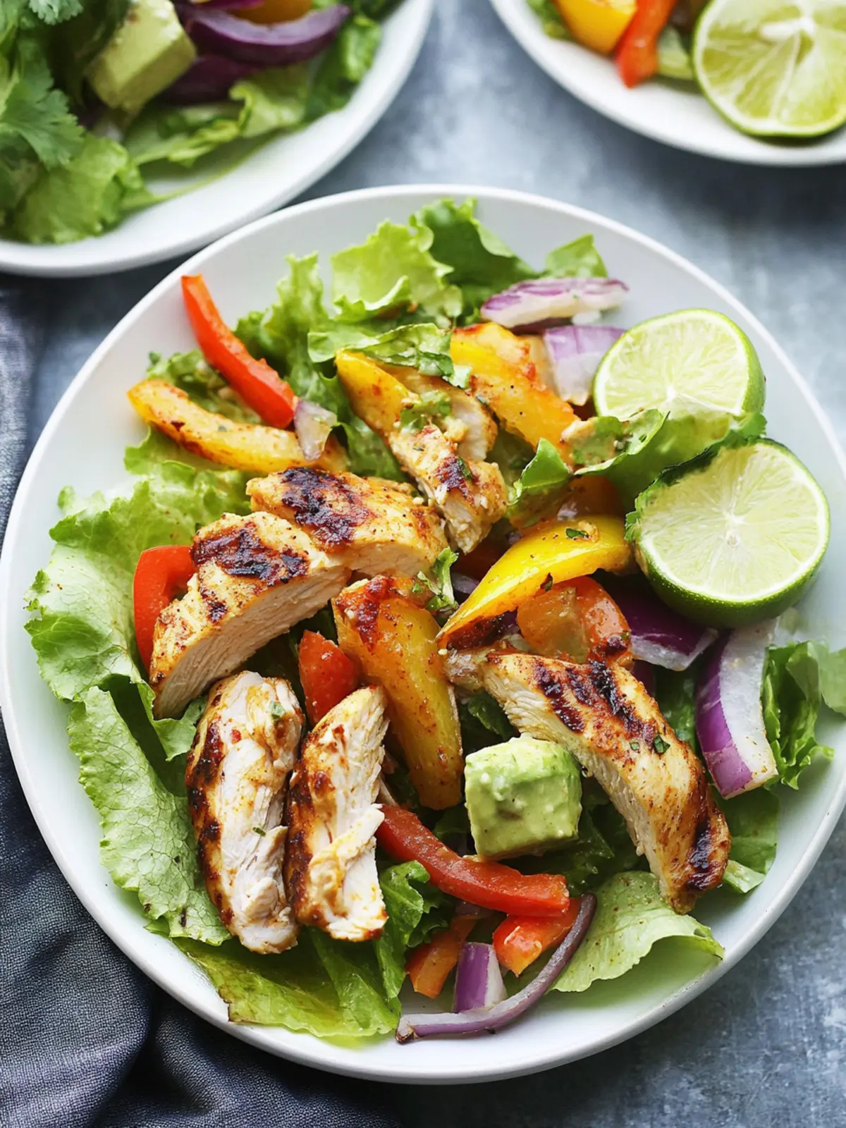 cardiac diet Chicken Fajita Salad with Lime-Cilantro Vinaigrette