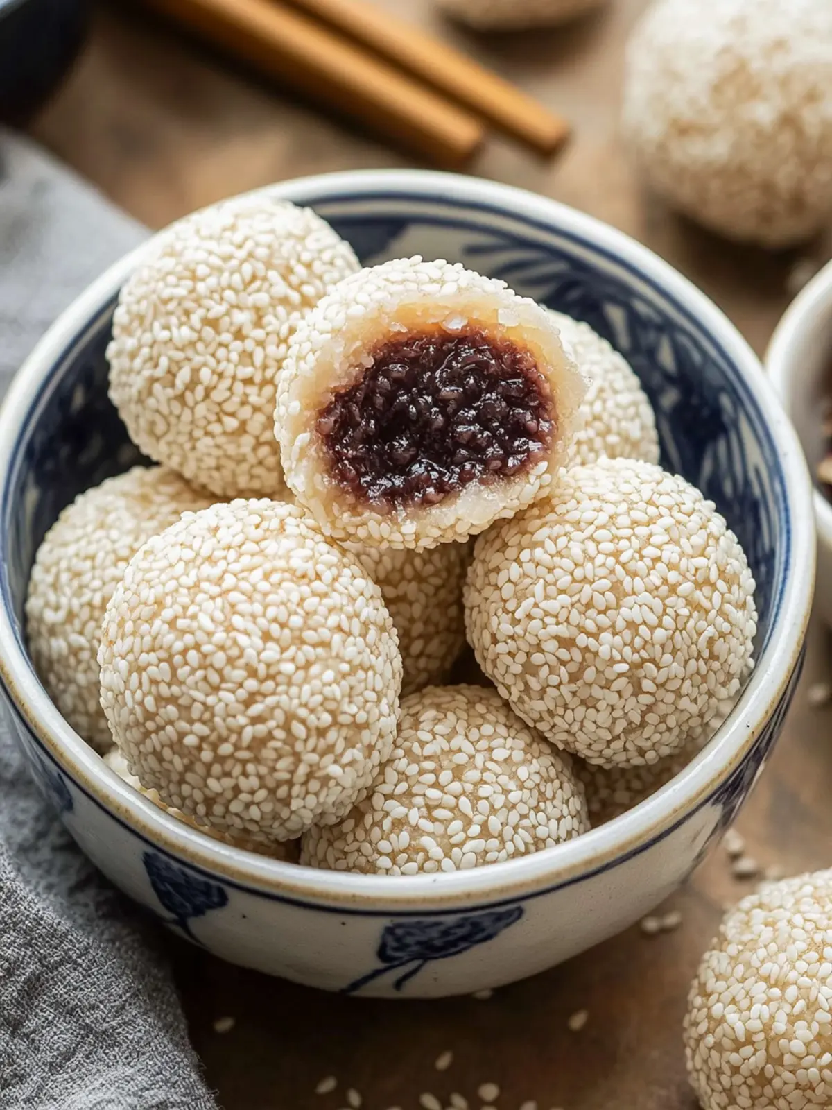 Sesame Balls with Red Bean Paste