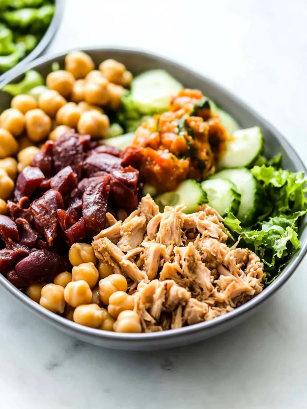 High Protein Tuna Chickpea Meal Prep Lunch Bowls