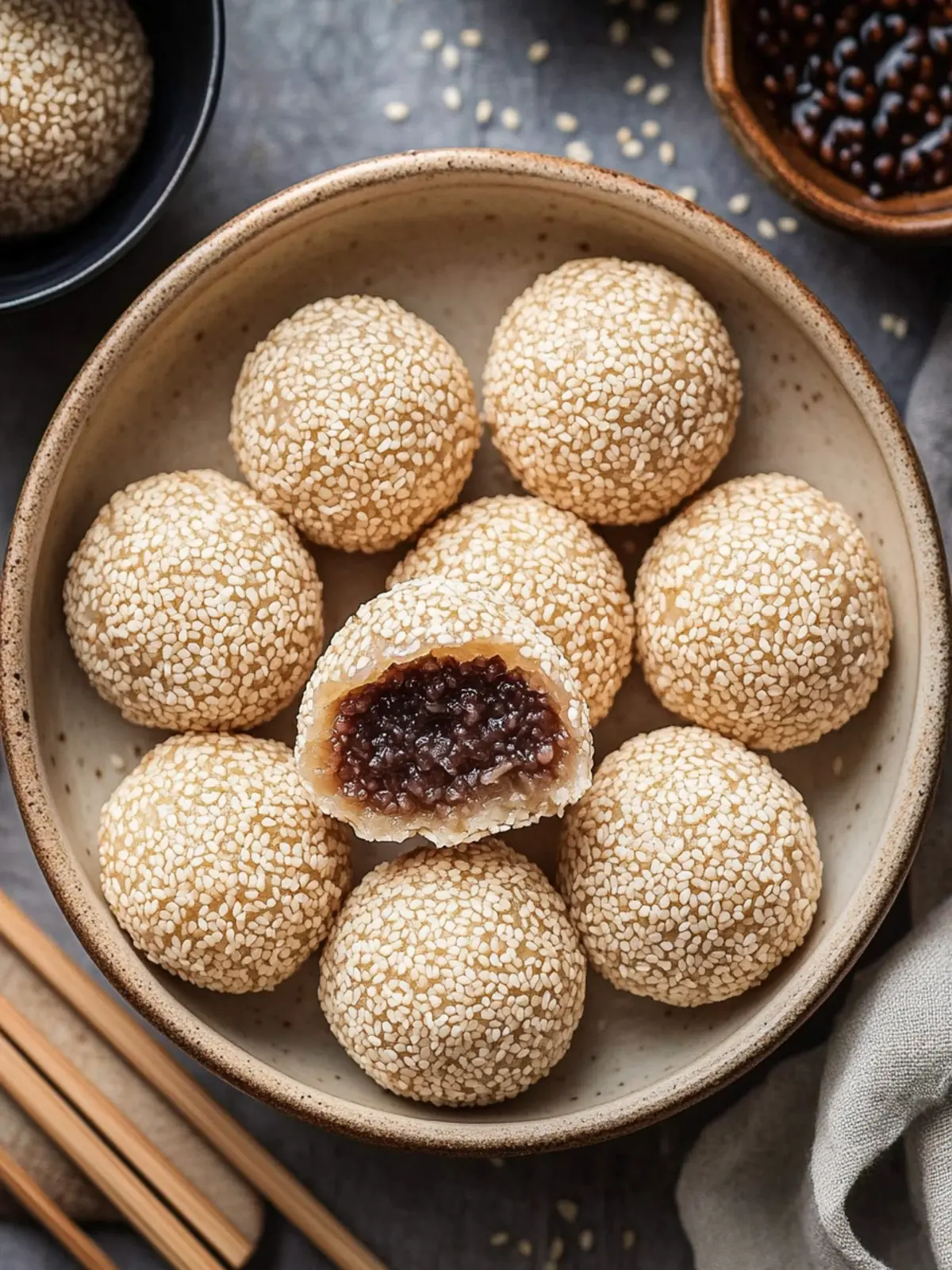 Sesame Balls with Red Bean Paste