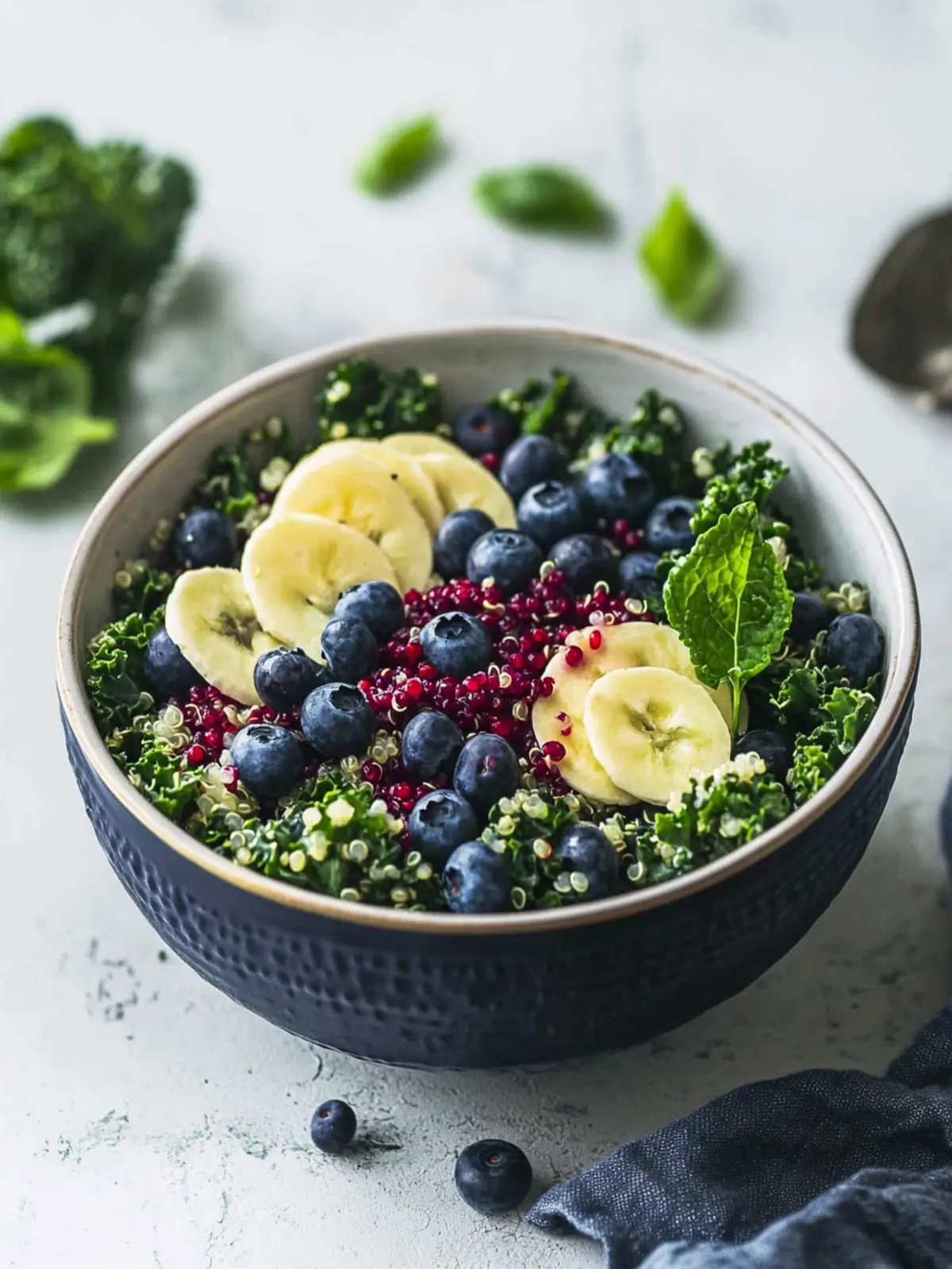 Kale Blueberry Salad with Quinoa