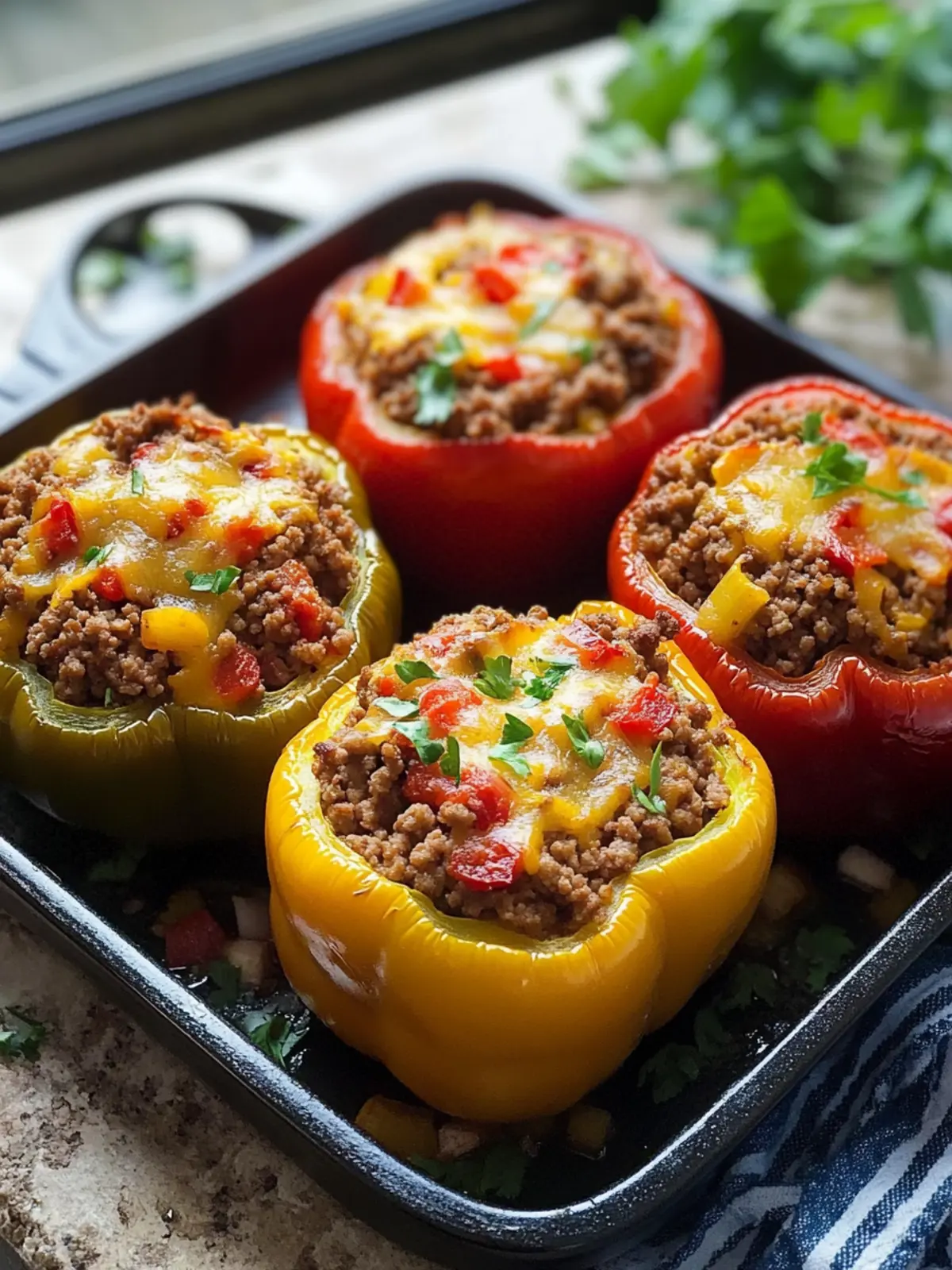 Classic Ground Beef Stuffed Bell Peppers