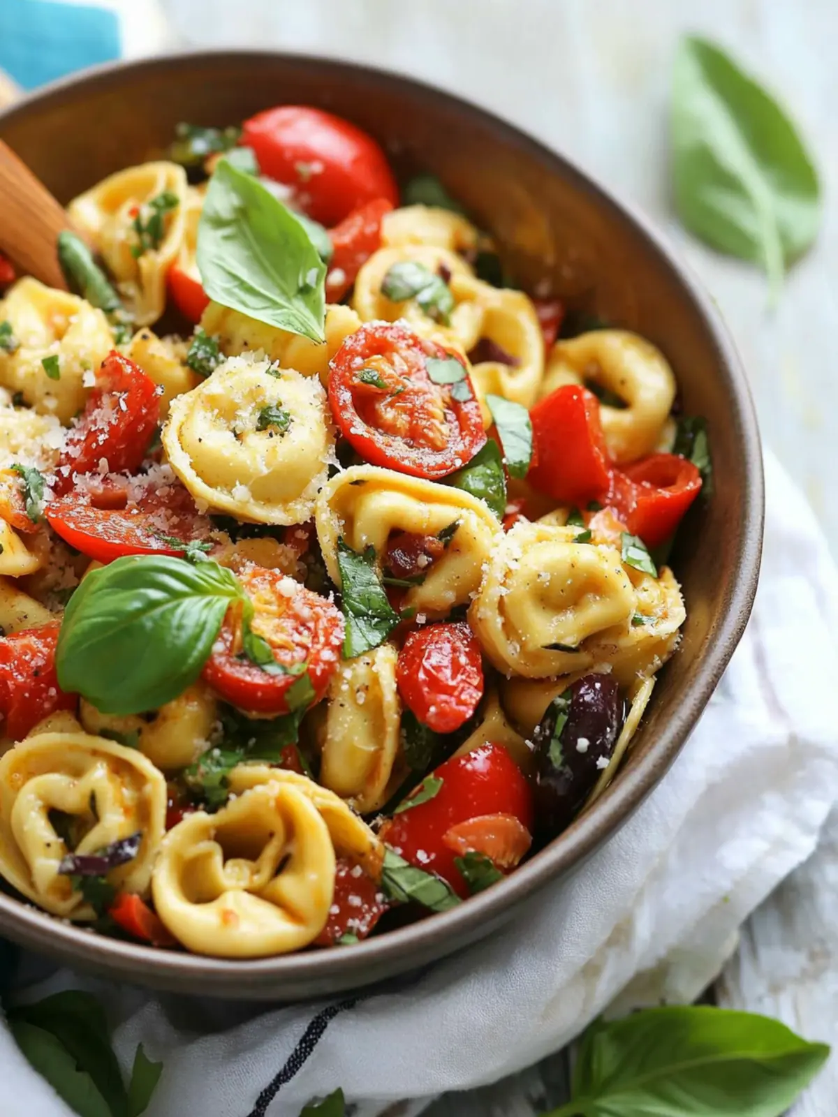 Roasted Red Pepper and Parmesan Tortellini Salad