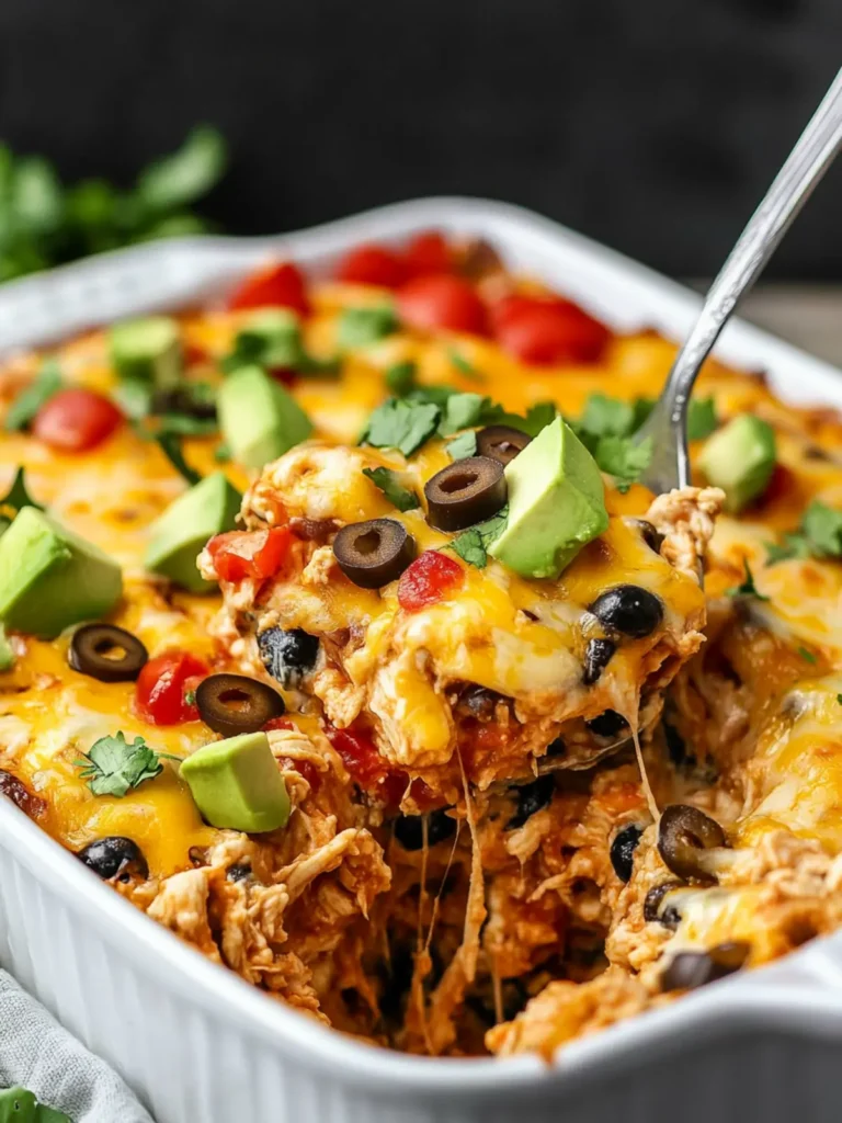 High Protein Chicken Burrito Casserole