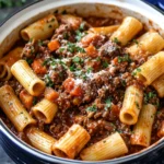 Slow Cooker Red Wine Beef Ragu Rigatoni