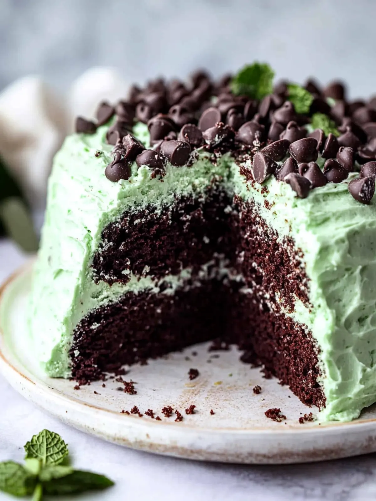 Gluten Free Mint Chocolate Chip Cake