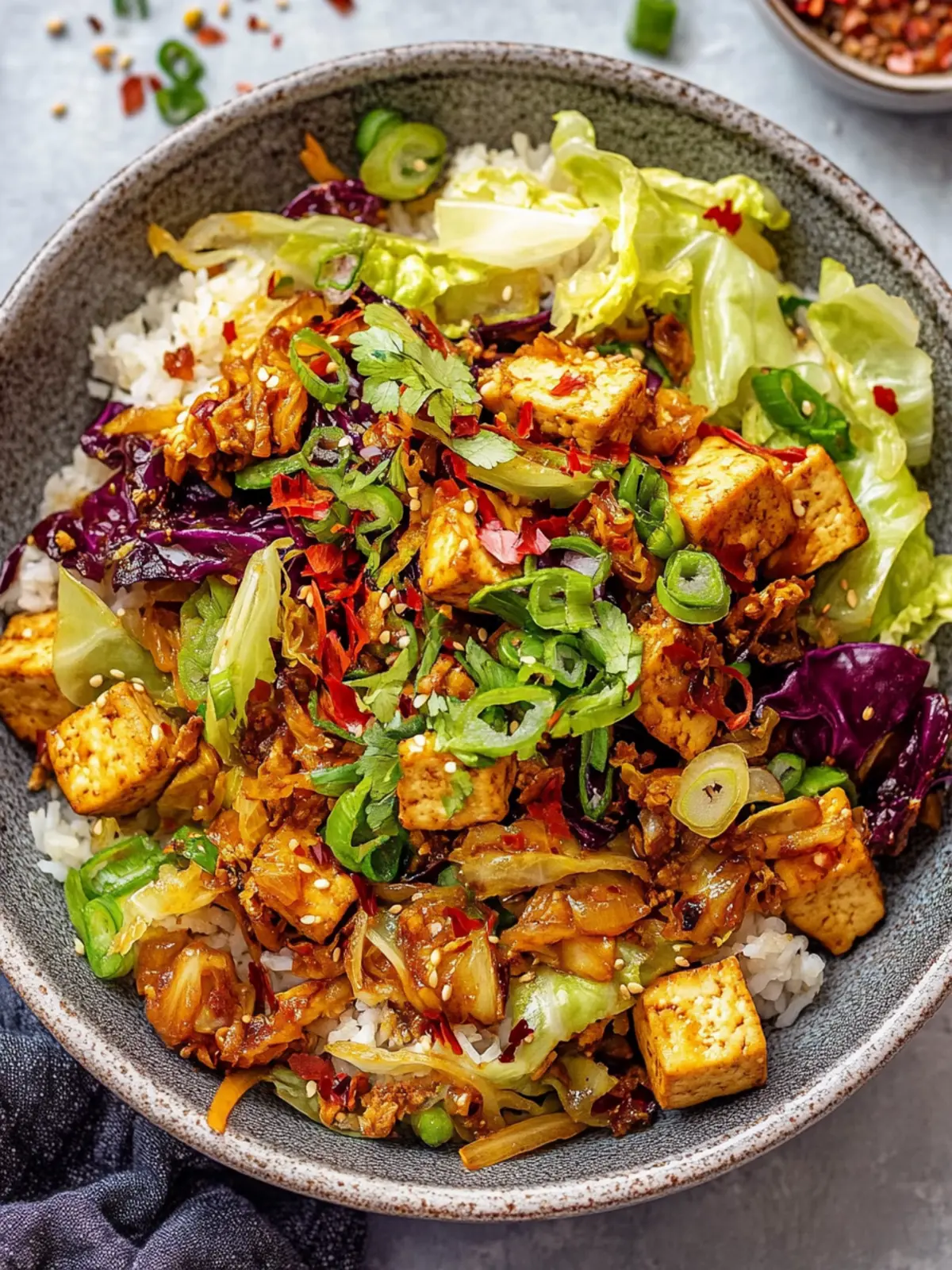Tofu Cabbage Stir Fry