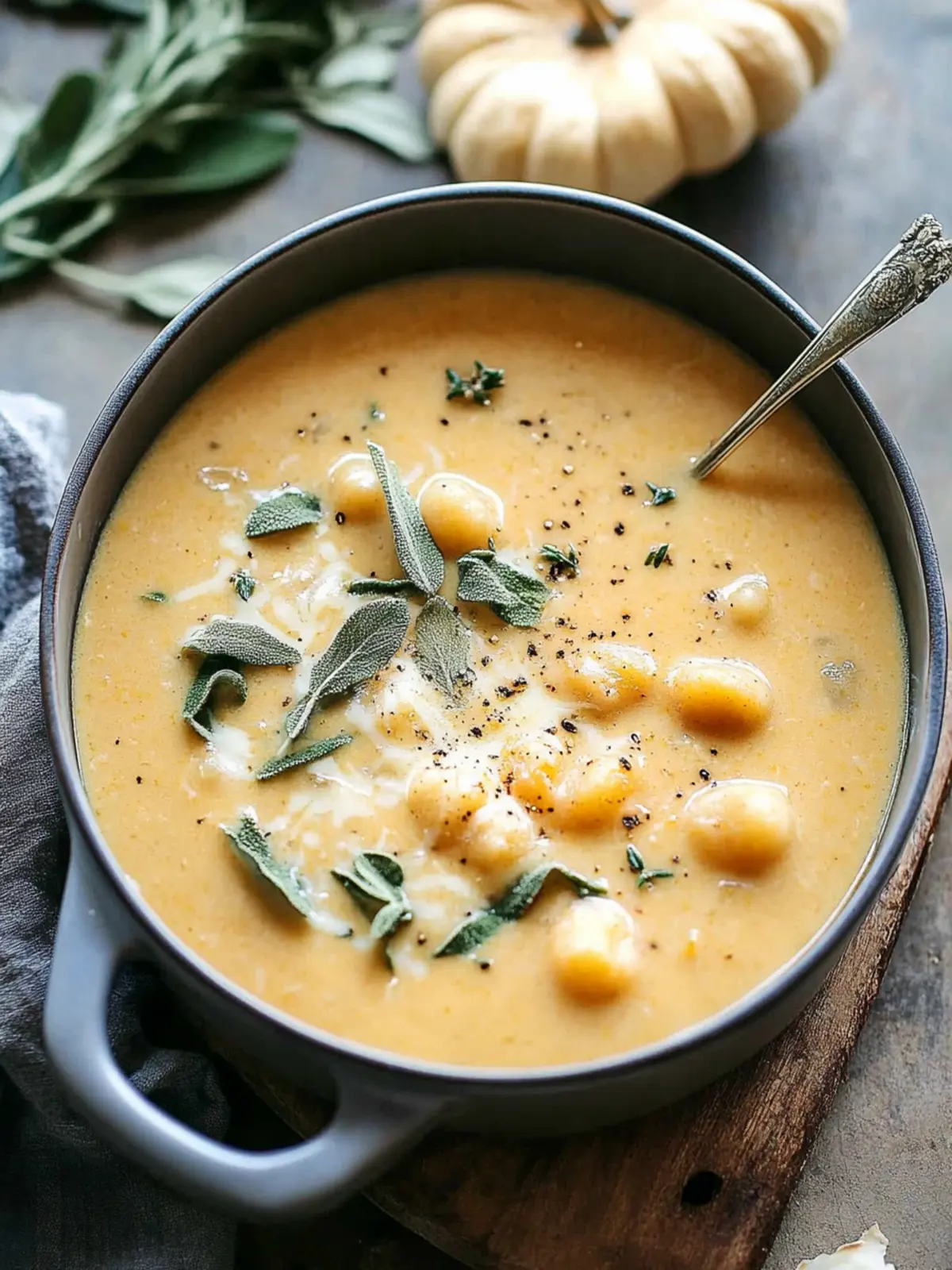 Pumpkin Beer & Sharp Cheddar Gnocchi Soup