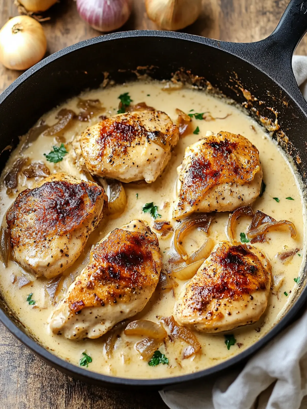 Creamy Caramelized Onion Chicken