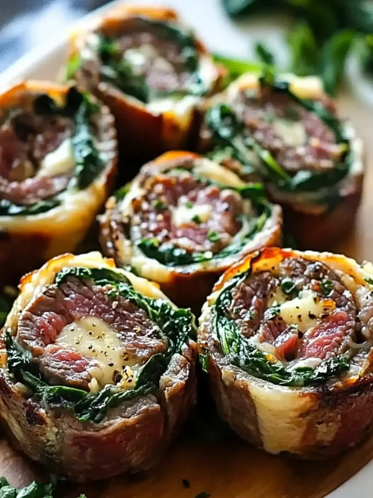 Steak Pinwheels with Spinach and Cheese