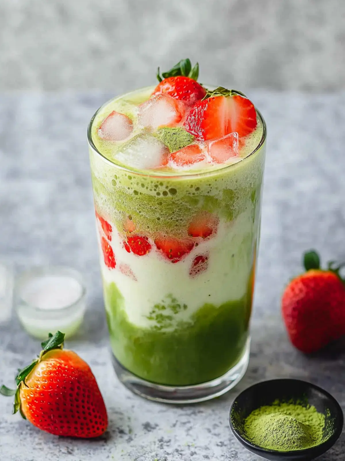 Iced Strawberry Matcha Latte (Refreshing & Creamy)