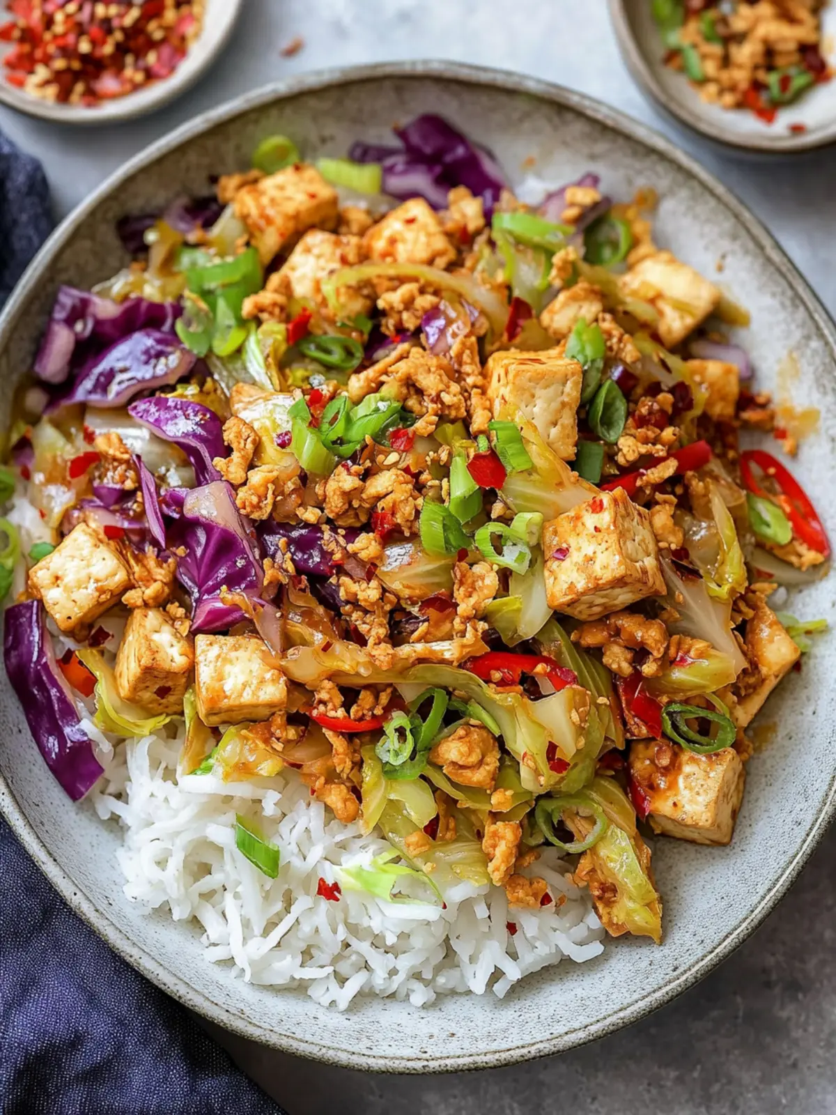 Tofu Cabbage Stir Fry
