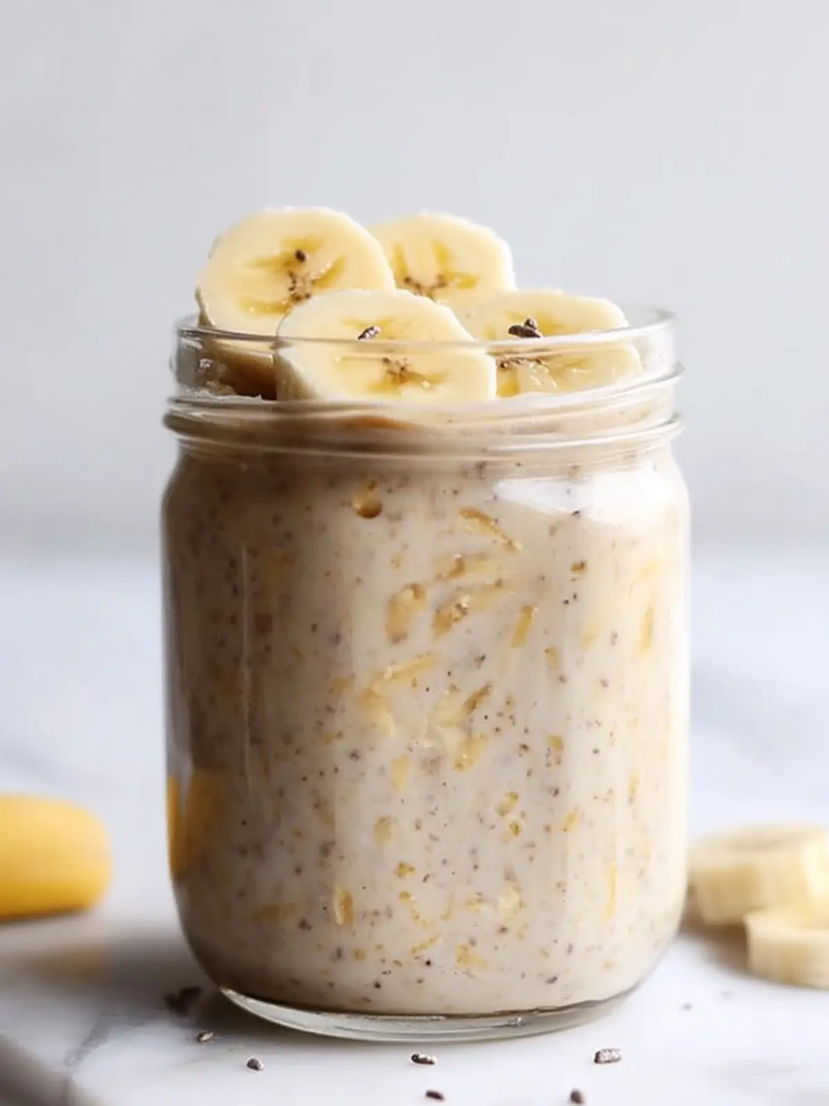 High Protein Peanut Butter Banana Overnight Oats