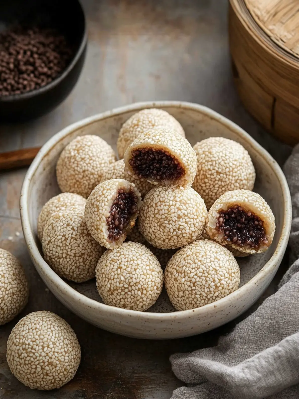 Sesame Balls with Red Bean Paste