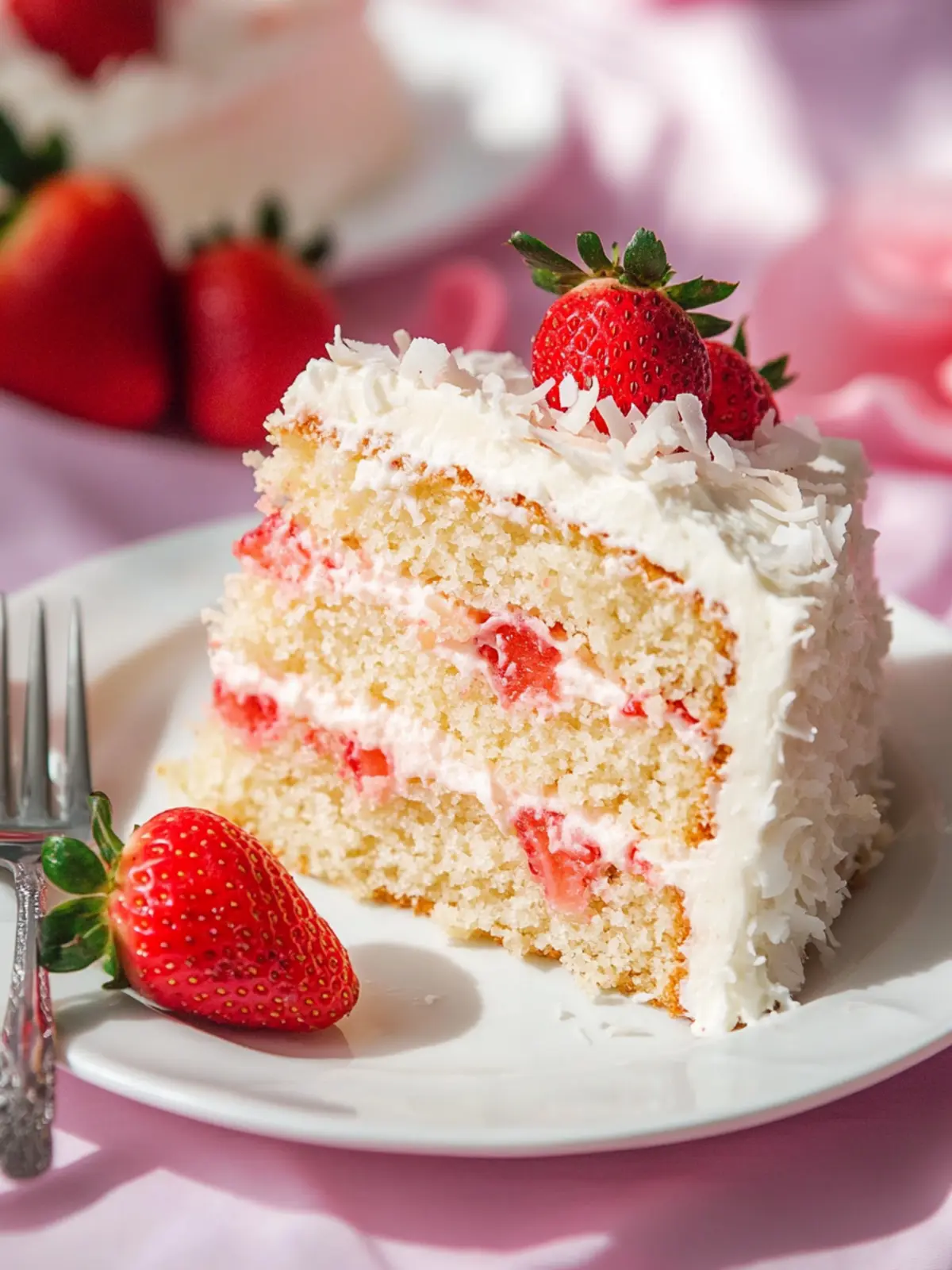 Coconut Strawberry Cake