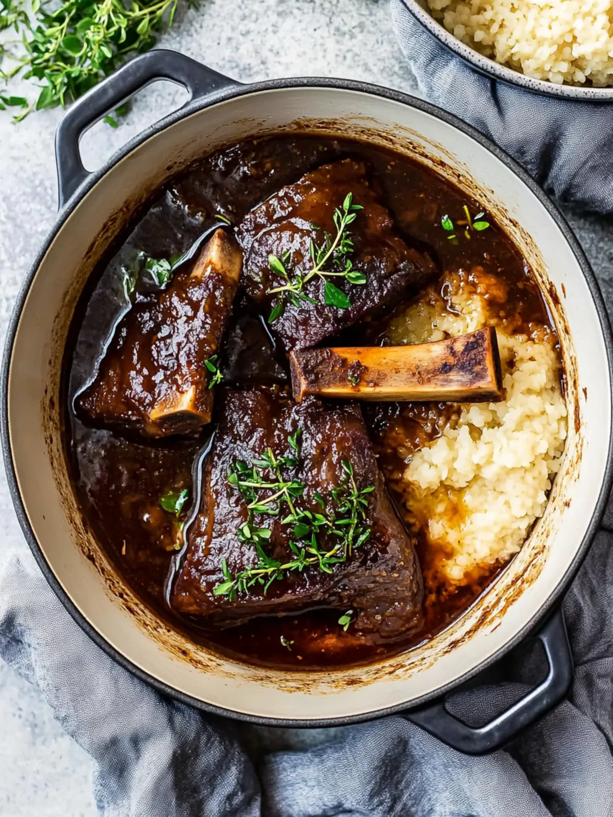 Red Wine Braised Short Ribs in Dutch Oven