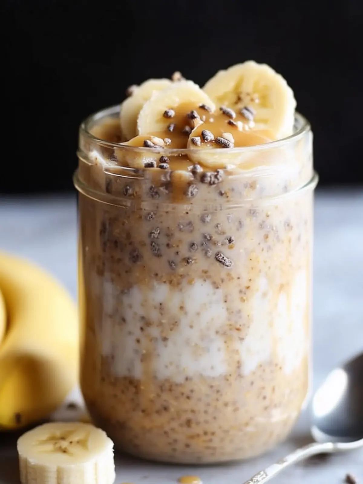High Protein Peanut Butter Banana Overnight Oats