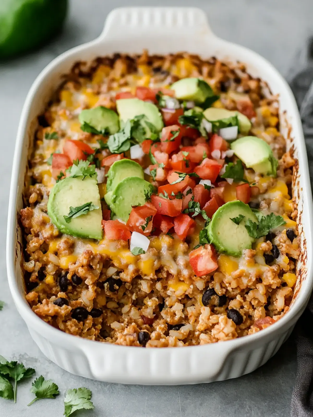 Taco Cauliflower Rice Casserole (Paleo, Gluten-free)
