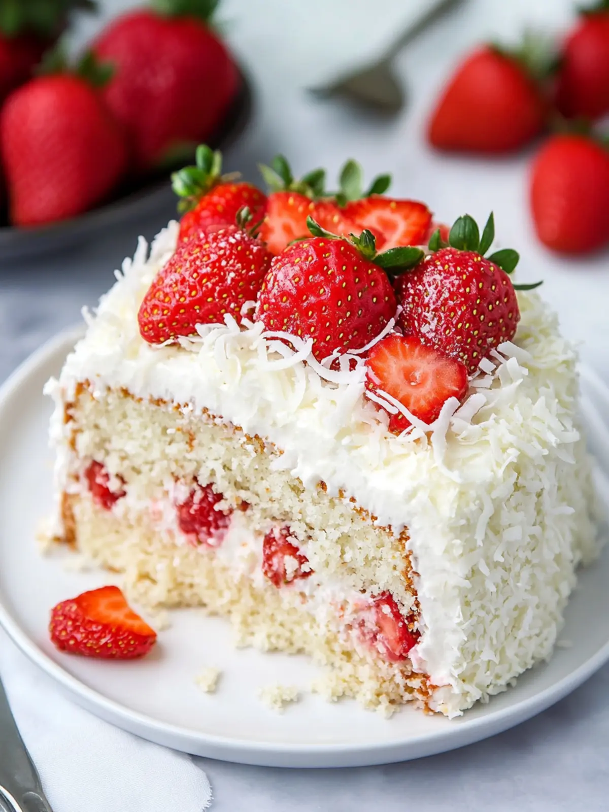 Coconut Strawberry Cake