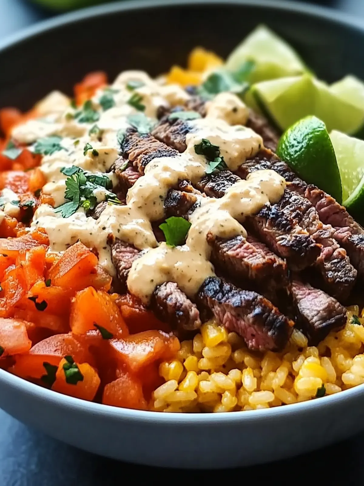 Steak Queso Rice Bowl